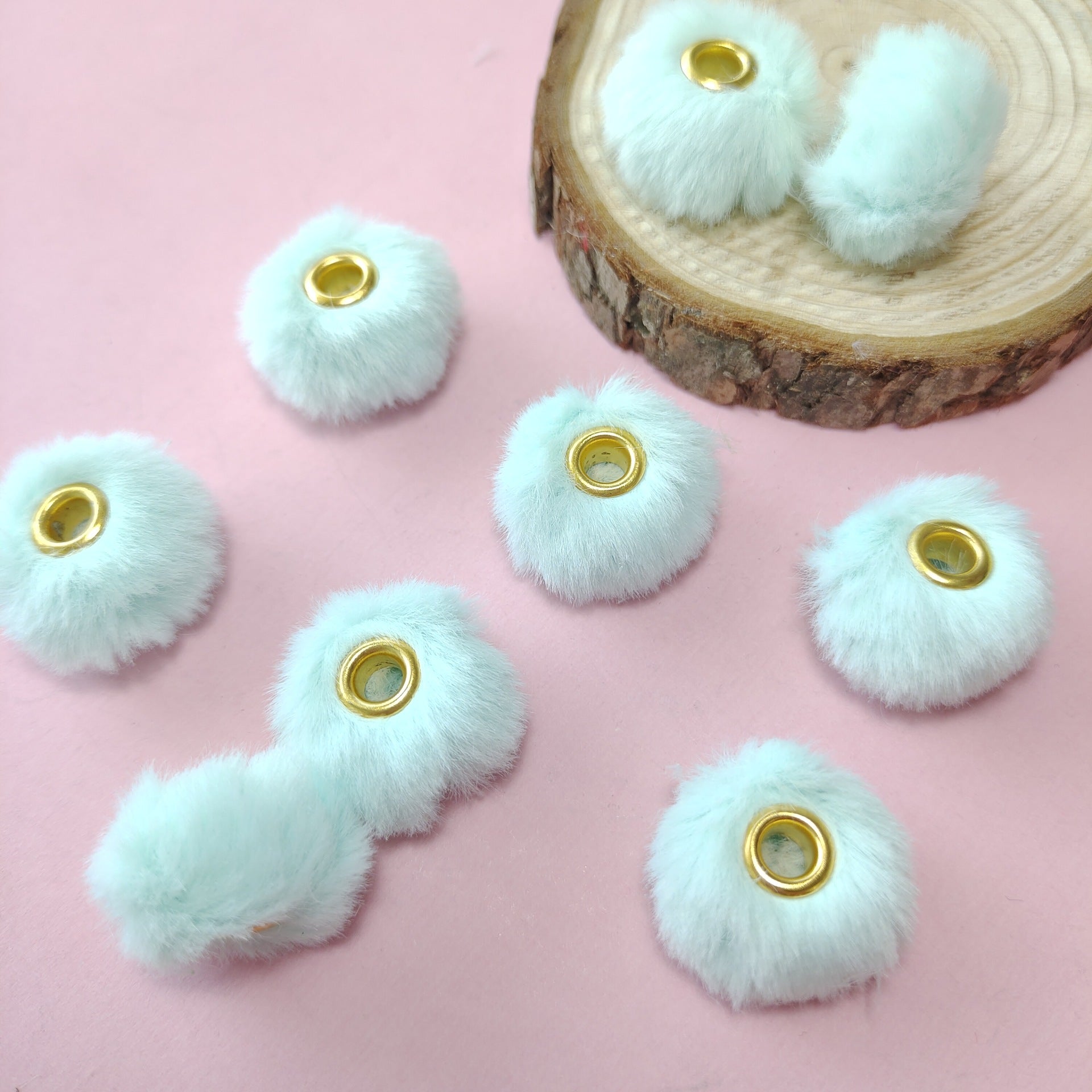 Wholesale 100pcs/pack  20MM Plush Ball Beads Spacers  DIY Beaded Pen Accessories